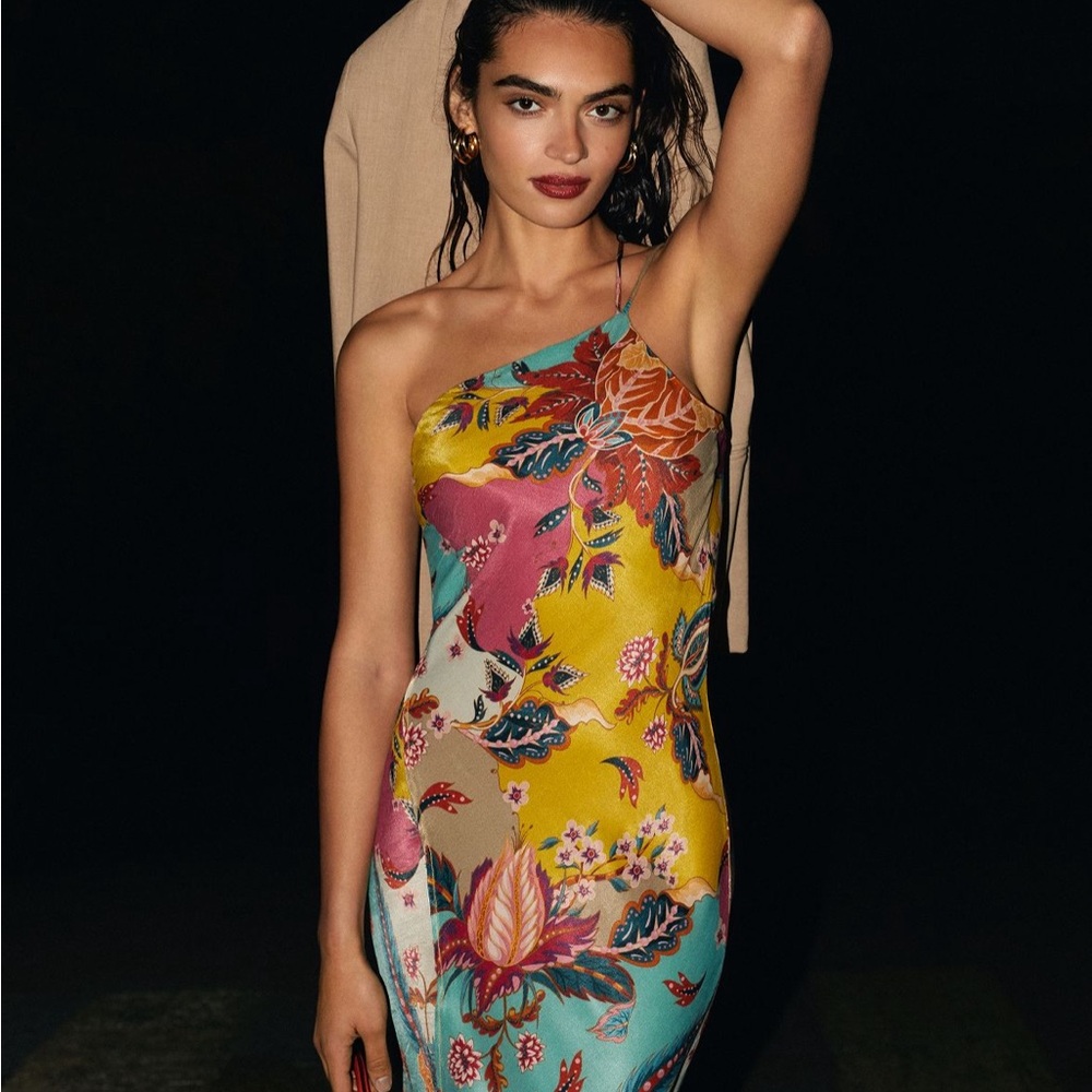 Bl-nk One Shoulder Slip Dress